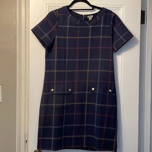 Navy plaid j crew dress size 6